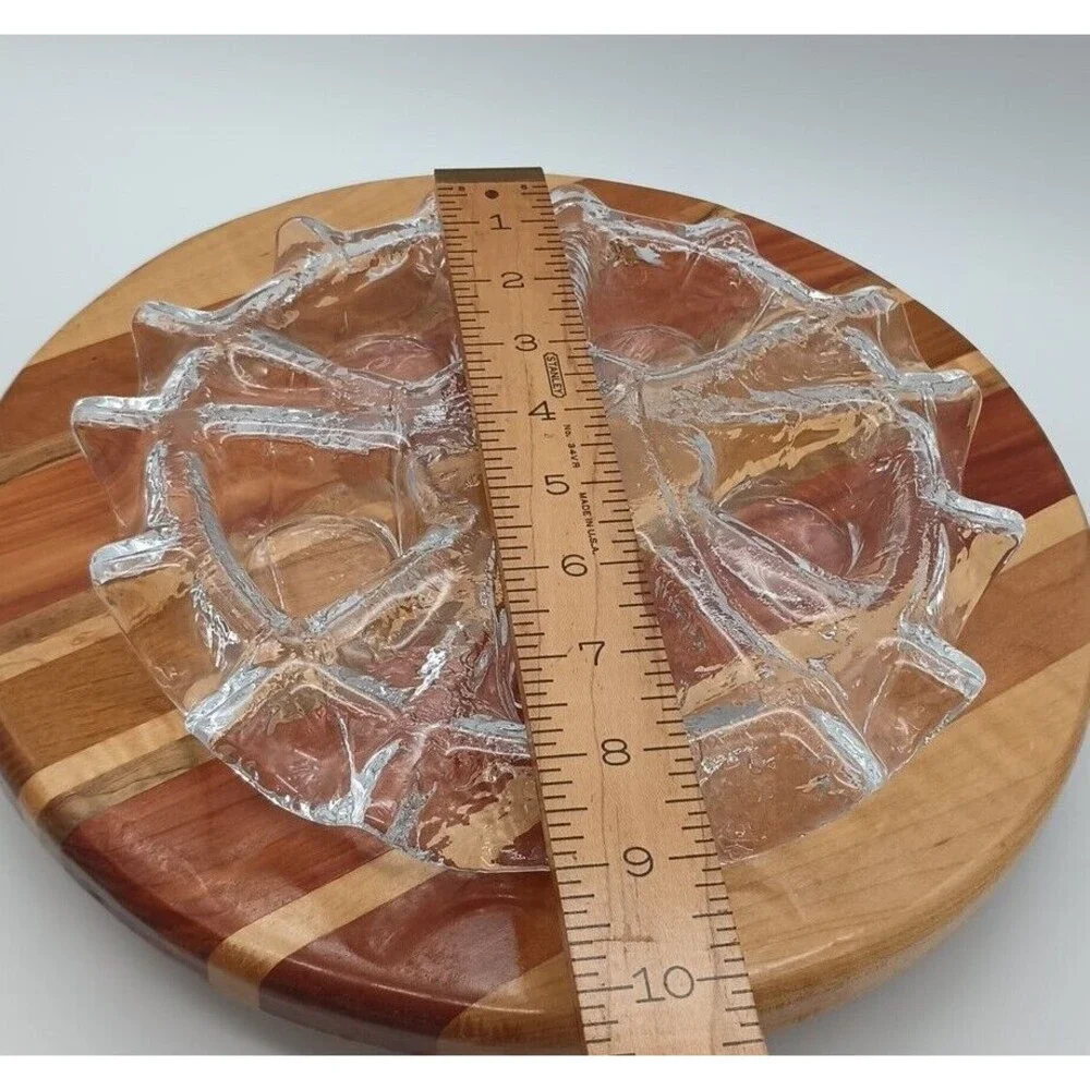 Muurla Finland Glass Tealight Holder Ice Ruffled